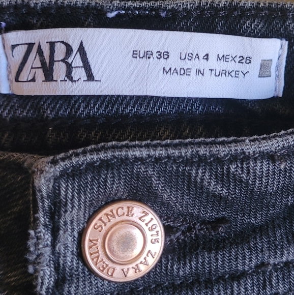 Zara Women's Dark Gray Straight Leg Jeans - Picture 3 of 8